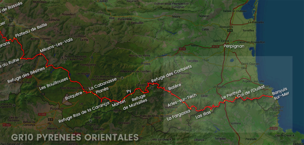 visuel tracé Pyrénées Orientales GR10 secteur 8