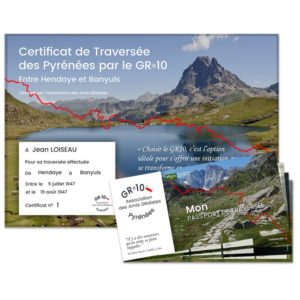 Certificat et Pass'port de traversée du GR10