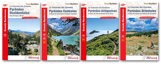 les quatre topoguides du GR10